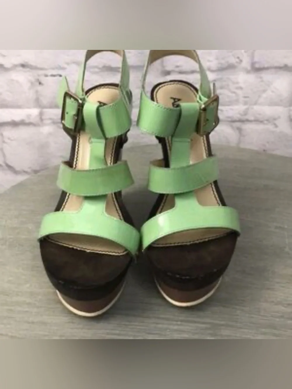 ABS Allen Schwartz Mint Green Platform Sandals